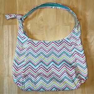 Thirty-one Retired Roundabout Party Punch Reversible Cotton Crossbody Hobo Bag